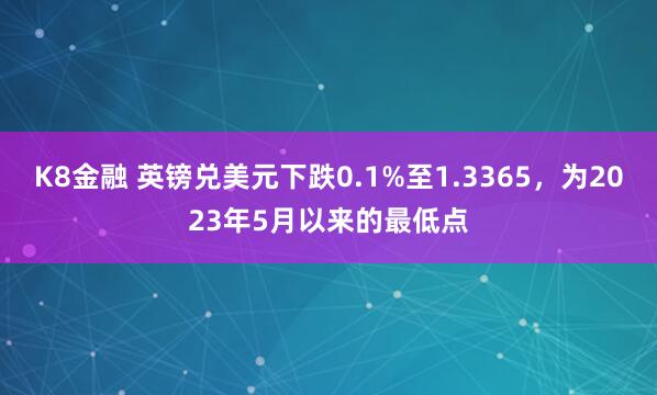 K8金融 英镑兑美元下跌0.1%至1.3365，为2023年5月以来的最低点